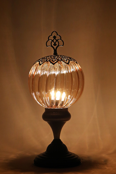 Pyrex Glass Antique Bronze Design Table Lamp